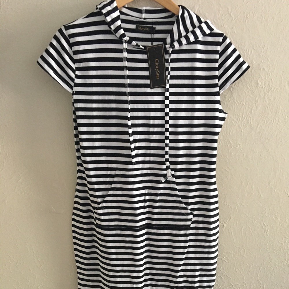 NWT🎉 Striped Lounge / Cover Up Dress Sz L